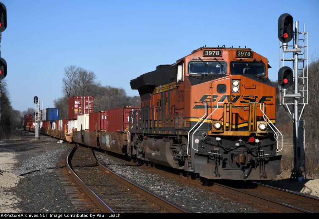 Stack train rolls east